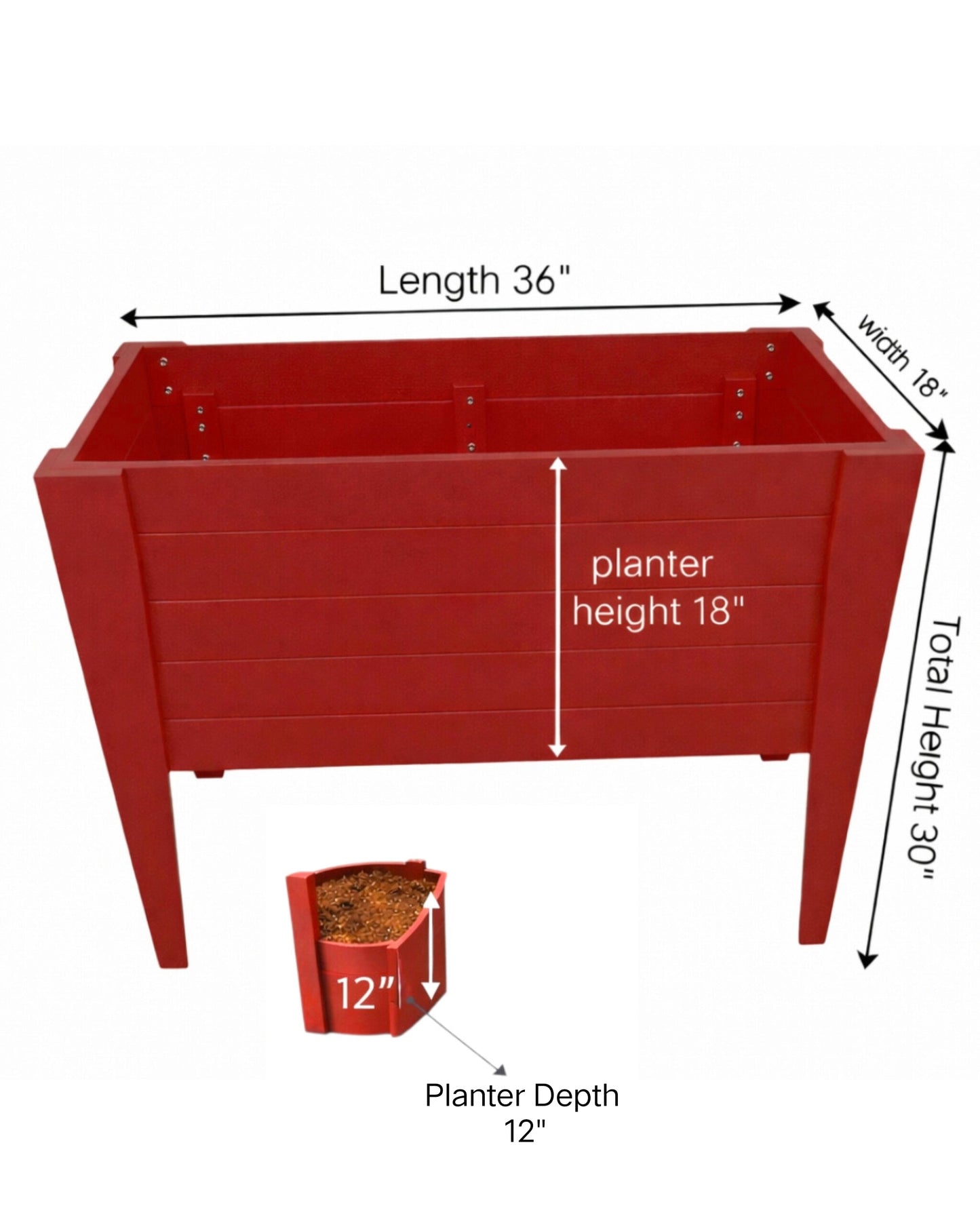 Raised Garden Planters 18X36"