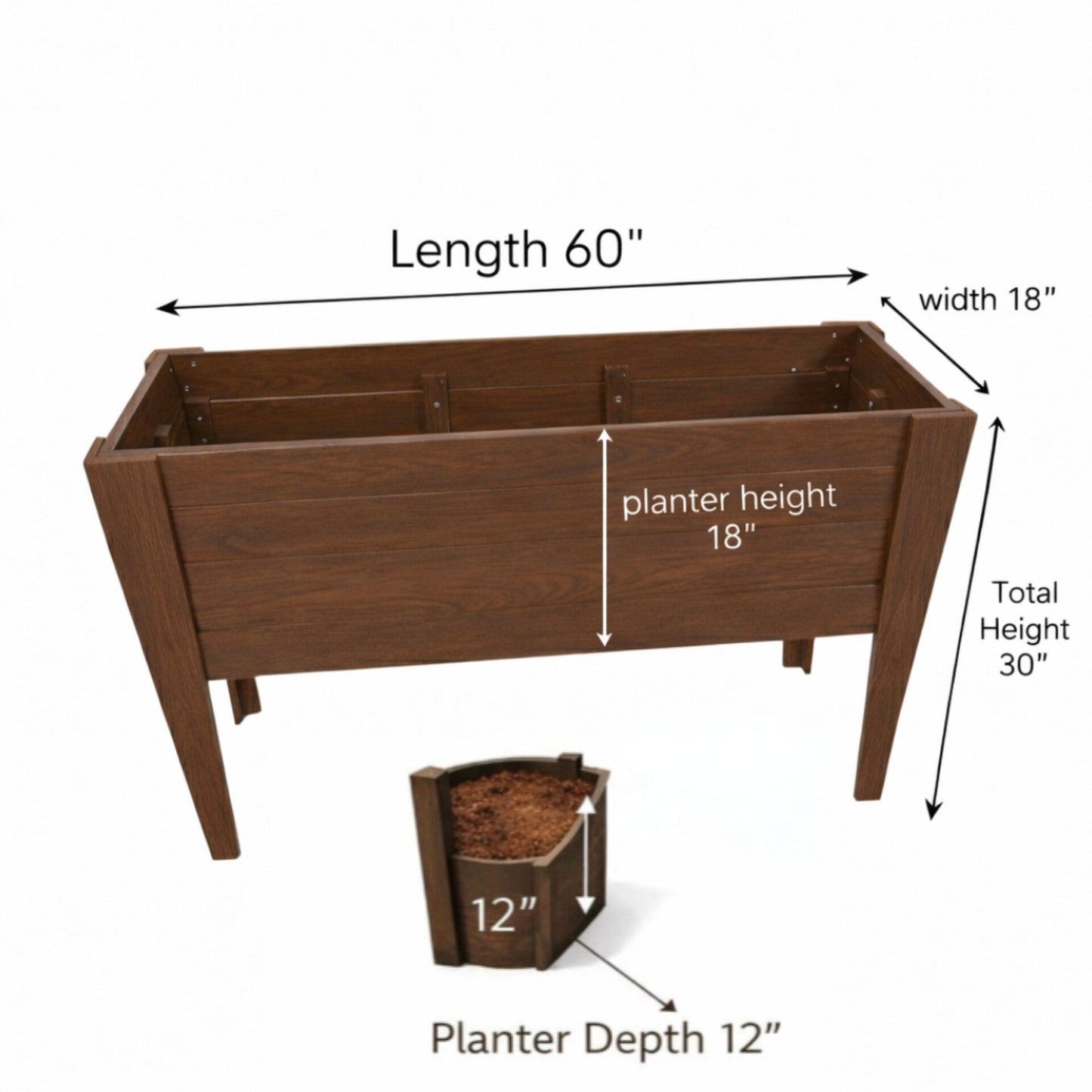 Raised Garden Planters 18X60
