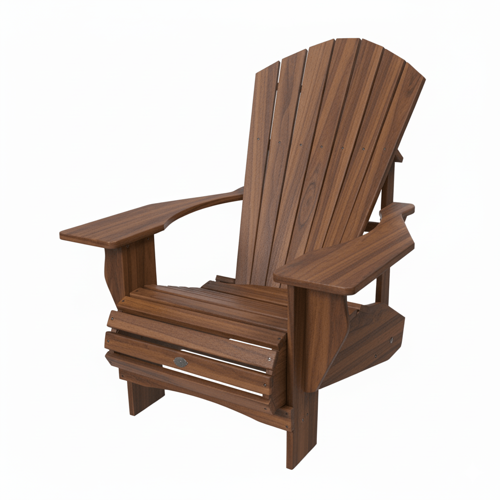3/4 Inch Wood Grain Muskoka Chair with 5.5" Arm