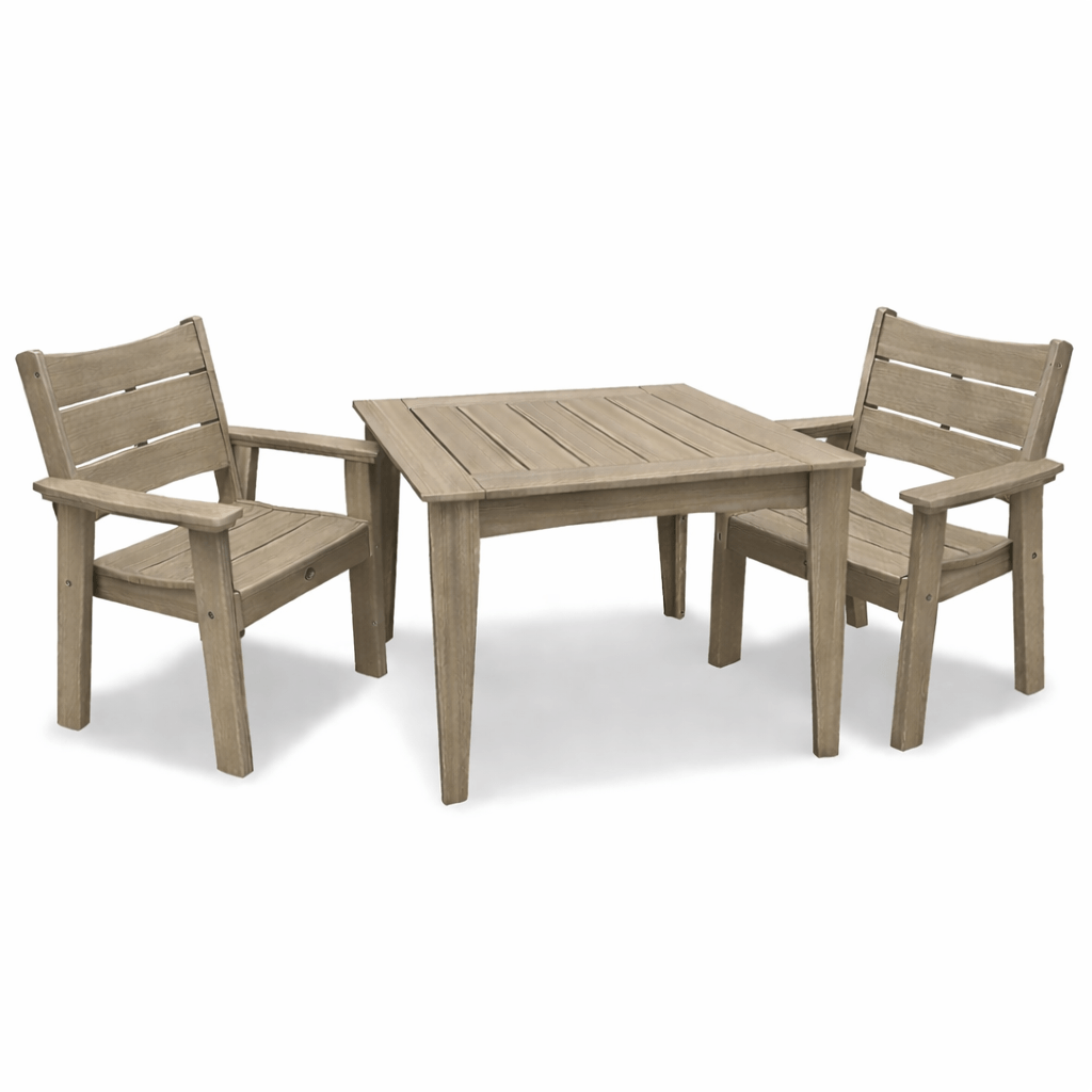 Square Dining Table & Two Chairs