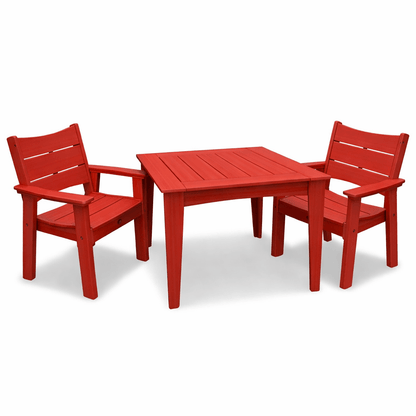 Square Dining Table & Two Chairs